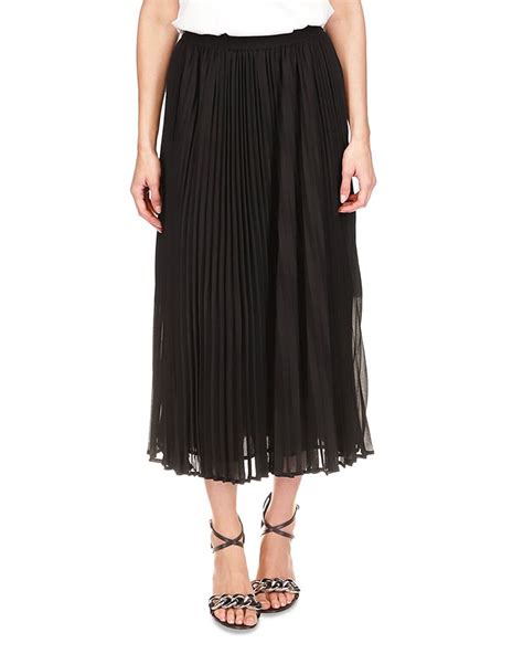 michael michael kors pleated faux leather a line skirt|Michael Kors bloomingdale's skirt.